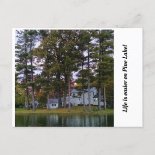 Lake Home on Pine Lake Holiday Postcard