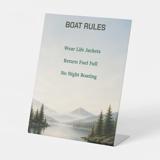 Lake House Airbnb Boat Rules Sign (Front)