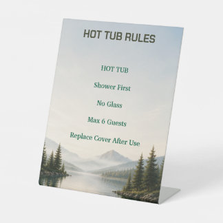 Lake House Airbnb Hot Tub Rules Sign