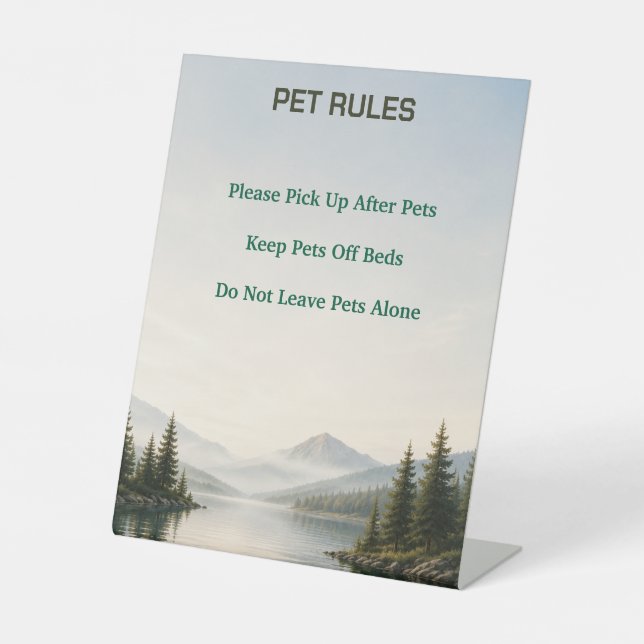 Lake House Airbnb Pet Rules Sign (Front)