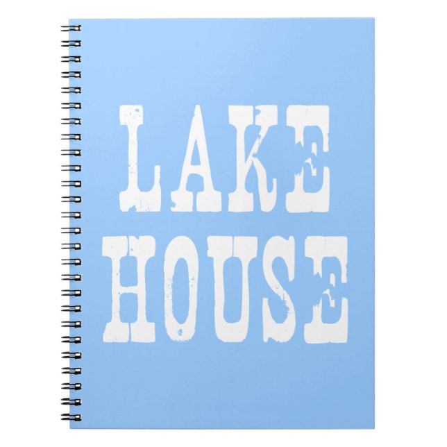 Lake House Blue Spiral Notebook (Front)