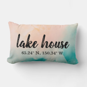 Lake House Custom Coordinates Lumbar Cushion