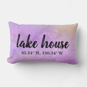 Lake House Custom Coordinates Lumbar Pillow
