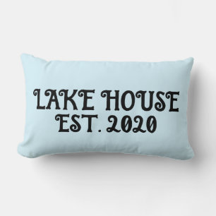 LAKE HOUSE CUSTOM LUMBAR PASTEL BLUE PILLOW