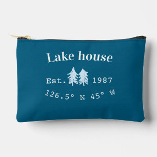 Lake house ets. Date year custom coordinates add n Accessory Pouch