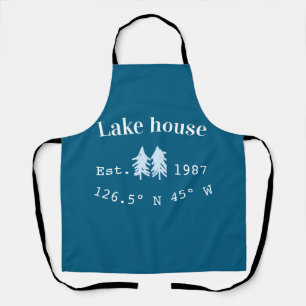 Lake house ets. Date year custom coordinates add n Apron