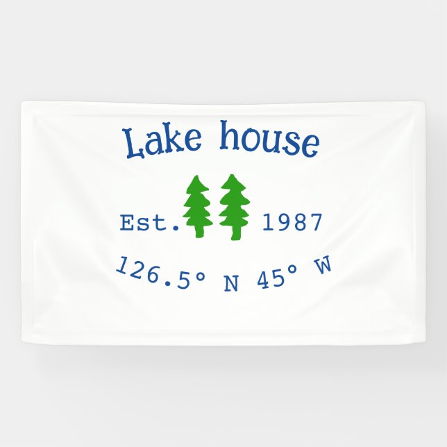 Lake house ets. Date year custom coordinates add n Banner (Horizontal)