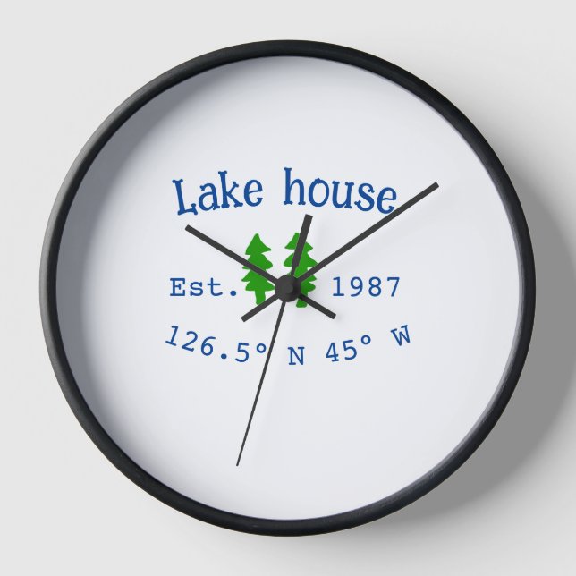 Lake house ets. Date year custom coordinates add n Clock (Front)