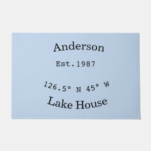Lake house ets. Date year custom coordinates add n Doormat