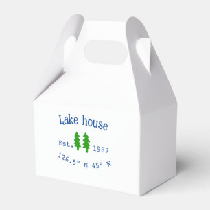 Lake house ets. Date year custom coordinates add n Favour Box