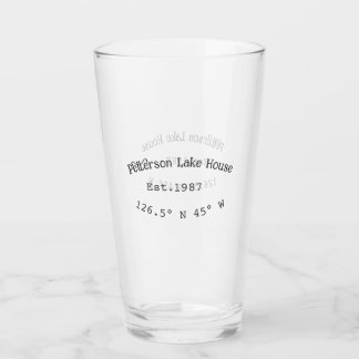 Lake house ets. Date year custom coordinates add n Glass