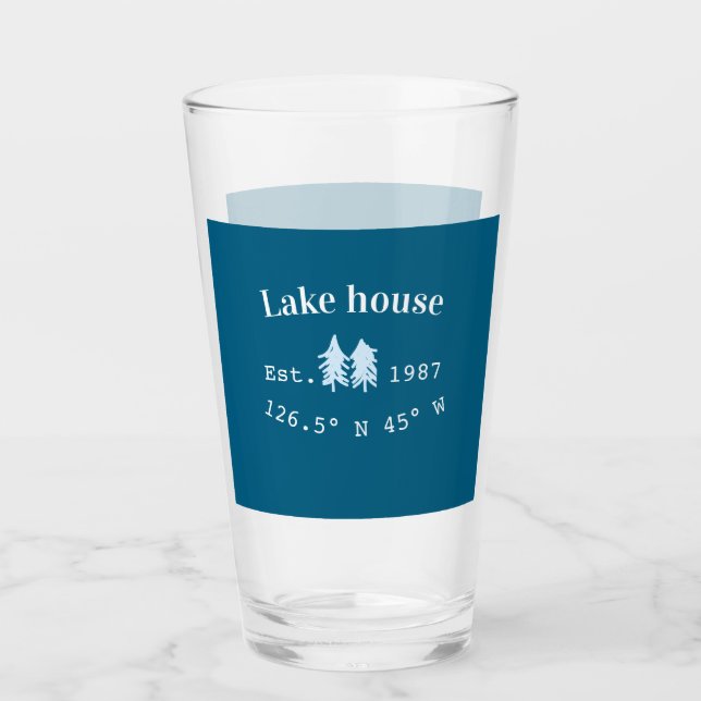 Lake house ets. Date year custom coordinates add n Glass (Front)