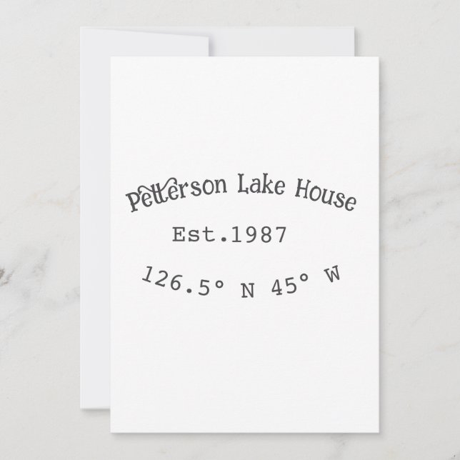 Lake house ets. Date year custom coordinates add n Invitation (Front)
