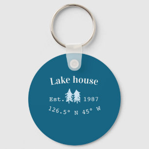Lake house ets. Date year custom coordinates add n Key Ring