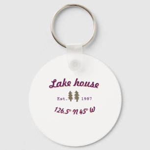 Lake house ets. Date year custom coordinates add n Key Ring