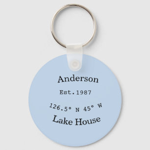 Lake house ets. Date year custom coordinates add n Key Ring