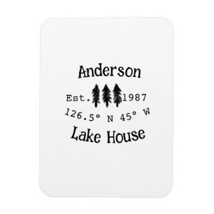 Lake house ets. Date year custom coordinates add n Magnet