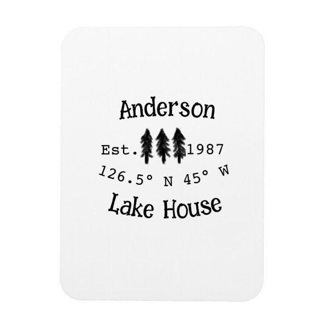 Lake house ets. Date year custom coordinates add n Magnet (Vertical)
