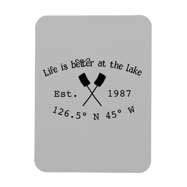 Lake house ets. Date year custom coordinates add n Magnet (Vertical)