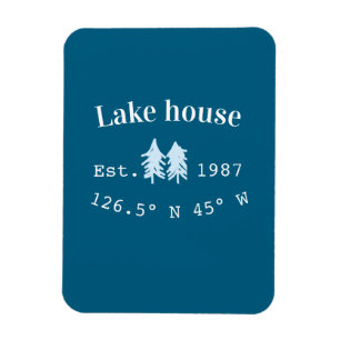 Lake house ets. Date year custom coordinates add n Magnet
