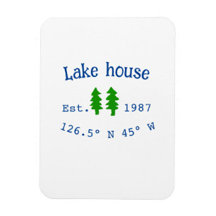 Lake house ets. Date year custom coordinates add n Magnet