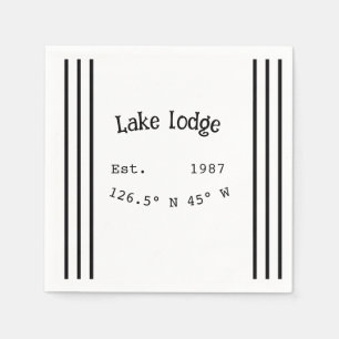 Lake house ets. Date year custom coordinates add n Napkin