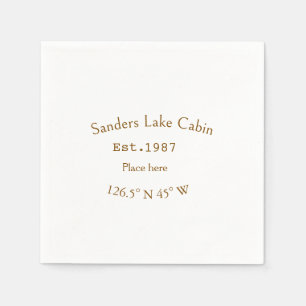 Lake house ets. Date year custom coordinates add n Napkin