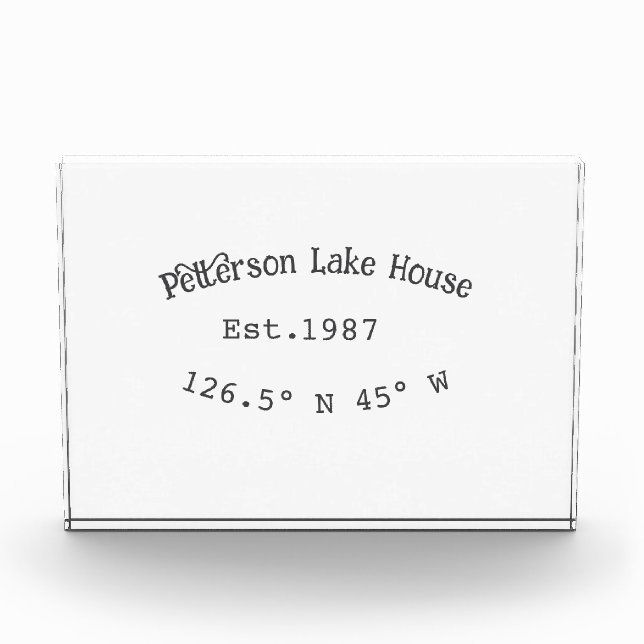 Lake house ets. Date year custom coordinates add n Photo Block (Front)