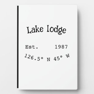 Lake house ets. Date year custom coordinates add n Plaque