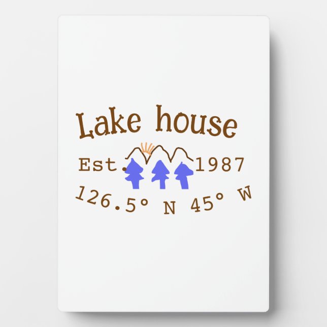 Lake house ets. Date year custom coordinates add n Plaque (Front)
