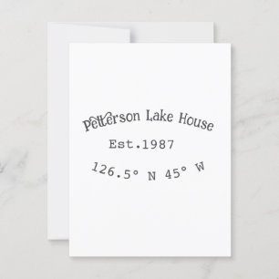 Lake house ets. Date year custom coordinates add n Postcard
