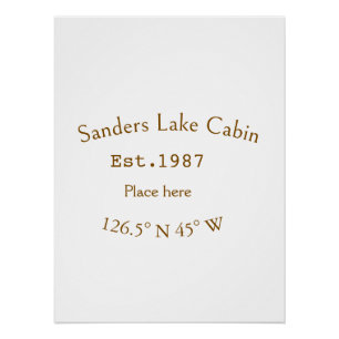 Lake house ets. Date year custom coordinates add n Poster