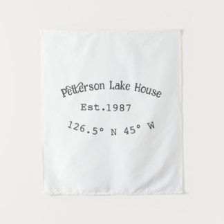 Lake house ets. Date year custom coordinates add n Tapestry