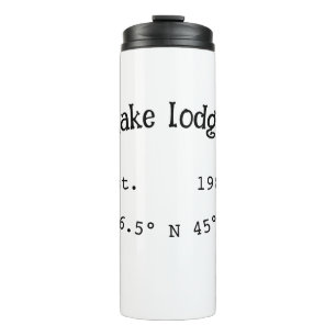 Lake house ets. Date year custom coordinates add n Thermal Tumbler