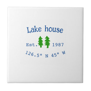 Lake house ets. Date year custom coordinates add n Tile