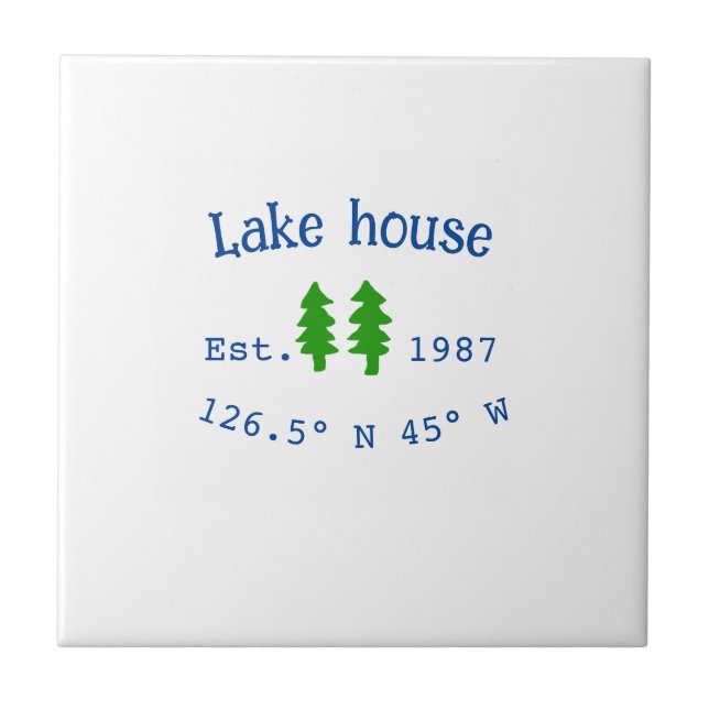 Lake house ets. Date year custom coordinates add n Tile (Front)