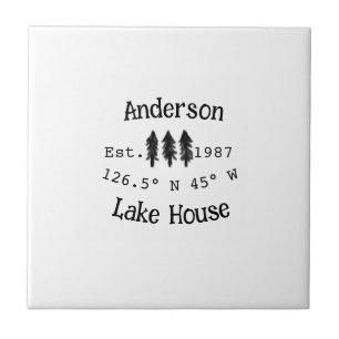 Lake house ets. Date year custom coordinates add n Tile