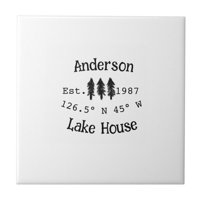 Lake house ets. Date year custom coordinates add n Tile (Front)