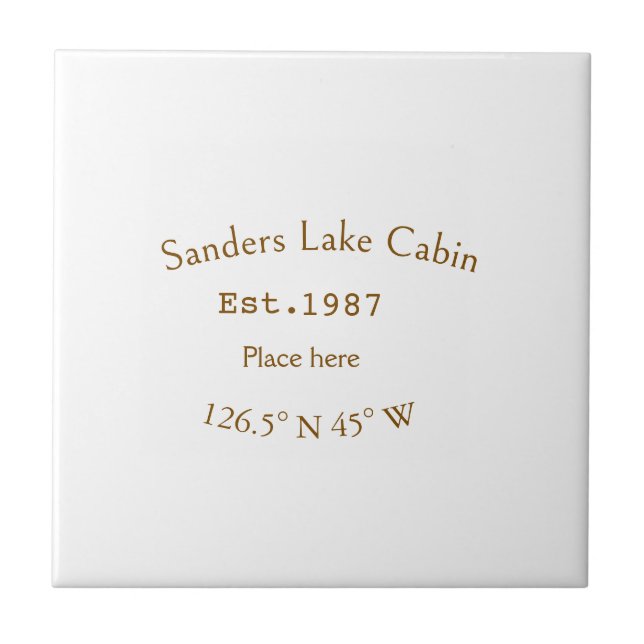 Lake house ets. Date year custom coordinates add n Tile (Front)