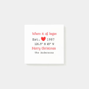 Lake house ets. Date year custom coordinates red Post-it Notes