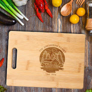 Lake House Family Name Rustic Nautical Anchor Cutting Board