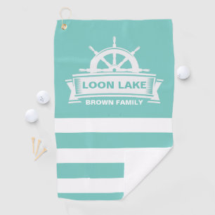Lake House Family Name Vacation Golf Towel
