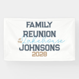 Lake house family reunion retro typography party  banner