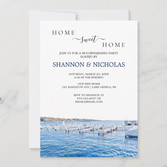 Lake House Housewarming Invitation (Front)