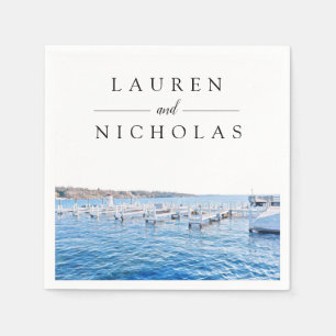 Lake House Personalised Wedding Napkins