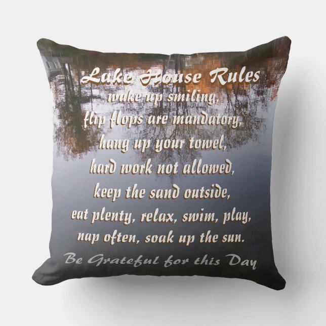 Lake House Rules Cushion (Front)