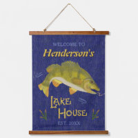 Lake House Rustic Nautical Bass Fish Personalised