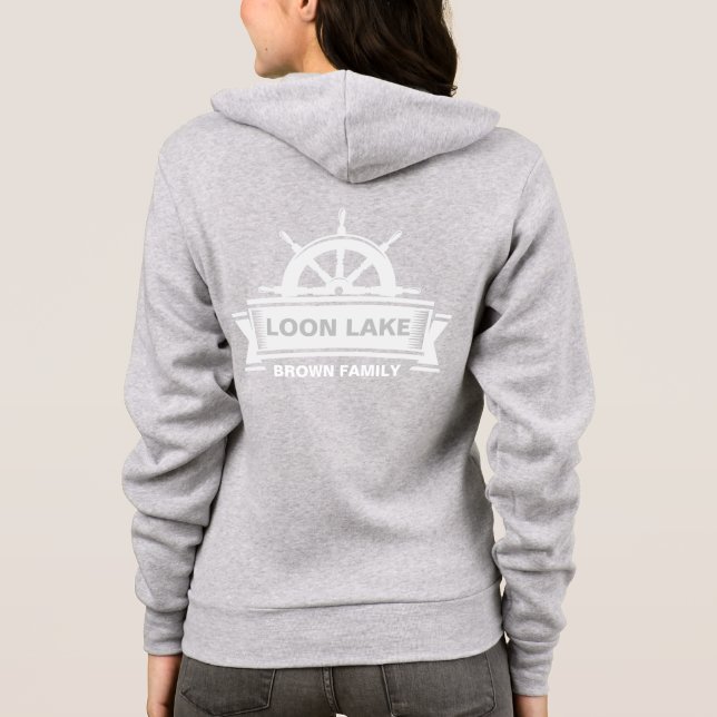 Lake House steering wheel boat Hoodie (Back)