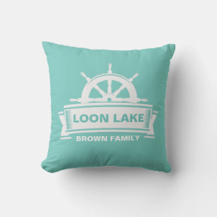 Lake House Vacation Family Name Cushion