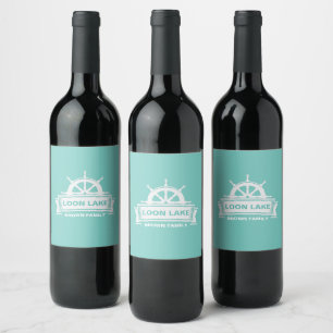Lake House Vacation Family Name Wine Label